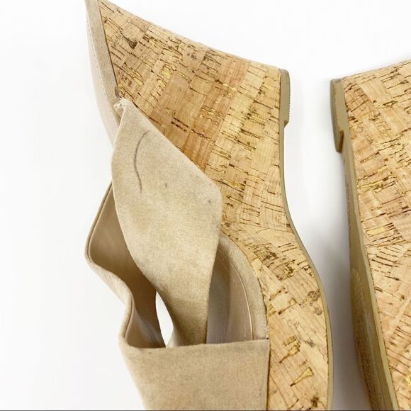 Charles David Cork Suede Criss Cross Wedge Sandals - Picture 5 of 7